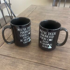 Black Ceramic Mug Set - Cat Aunt/Uncle